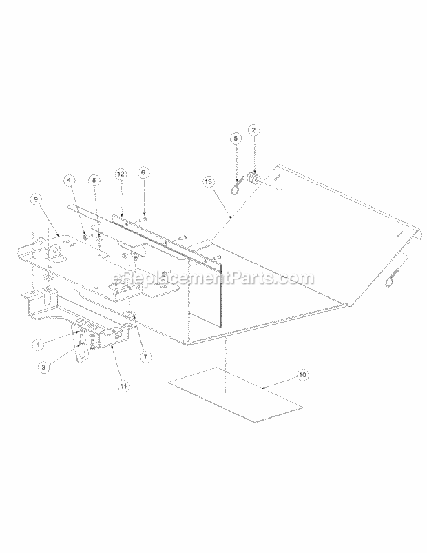 Floor Panel Assembly Diagram and Parts List for M54-KW 53DB5DBW750 Cub Cadet Sprayer